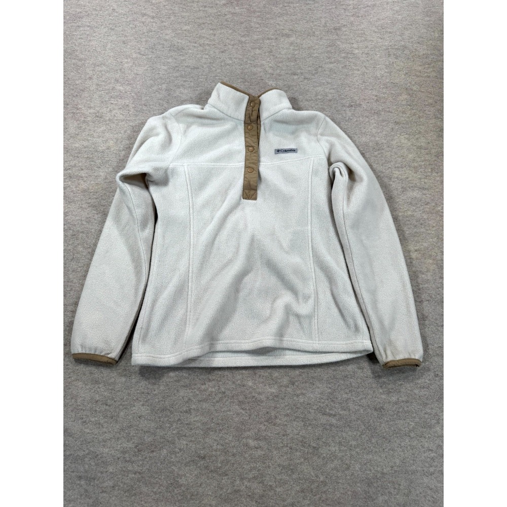 Columbia Benton Springs Half Snap Pullover Fleece Jacket Womens XS Chalk Brown